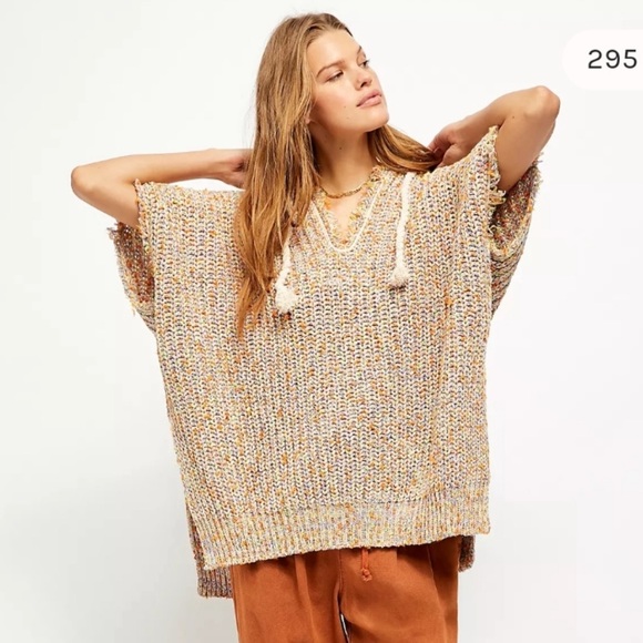 Free People Electric Aura hooded sweater poncho - Picture 2 of 8